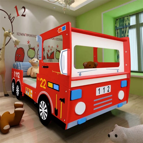 Durable Fire Truck Bed For Children 200 X 90 Cm Red Cartoon Car Sharpe Child Bed Easy Assembly
